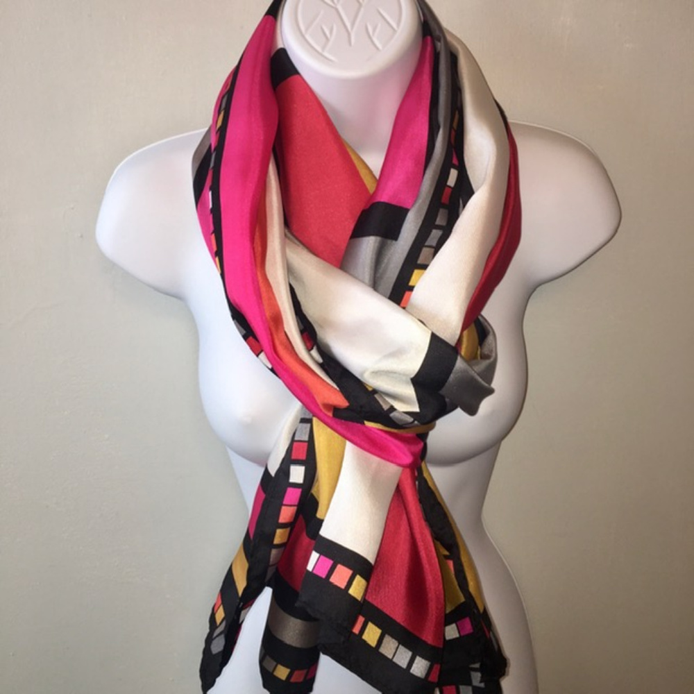 Mod Color Block Scarf Large Oblong - image 2